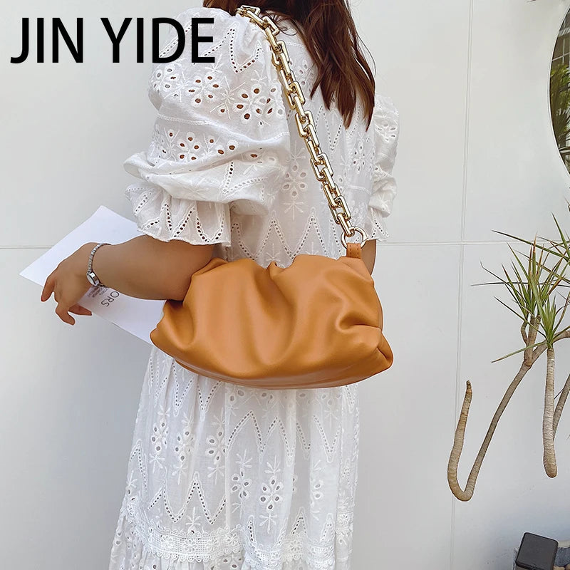 Thick Chains Dumpling Clip Purse Women Shoulder Bag Handbag