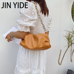 Thick Chains Dumpling Clip Purse Women Shoulder Bag Handbag