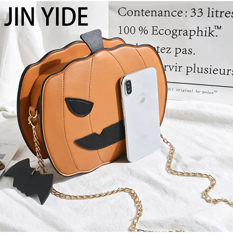 Halloween Pumpkin Shoulder Crossbody Bag Small Chain Messenger Bags