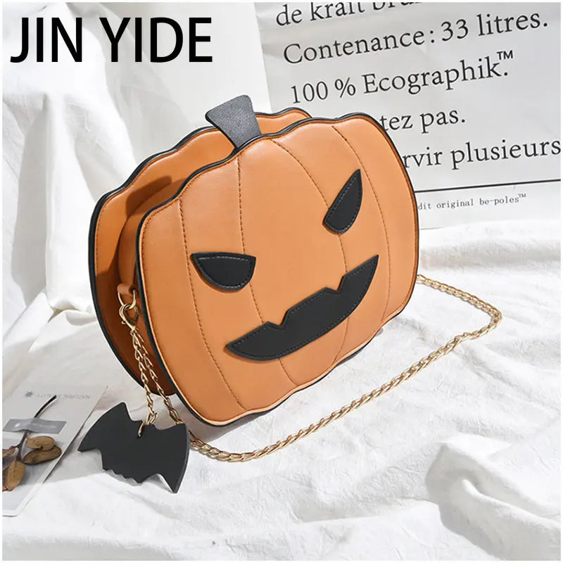 Halloween Pumpkin Shoulder Crossbody Bag Small Chain Messenger Bags
