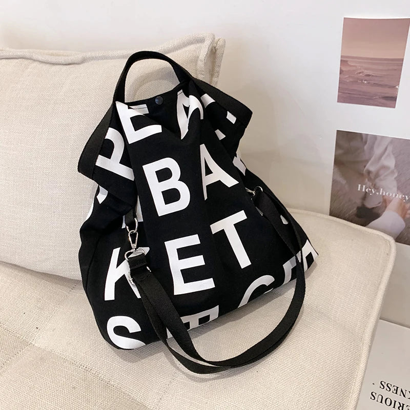 Large Canvas Shoulder Crossbody Bag for Women