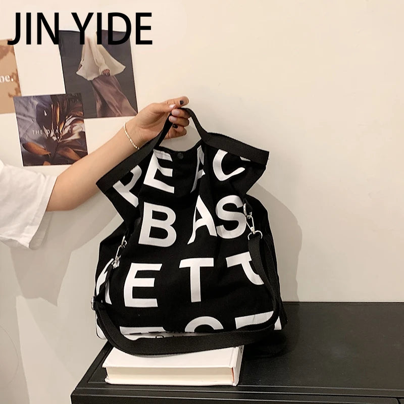Large Canvas Shoulder Crossbody Bag for Women