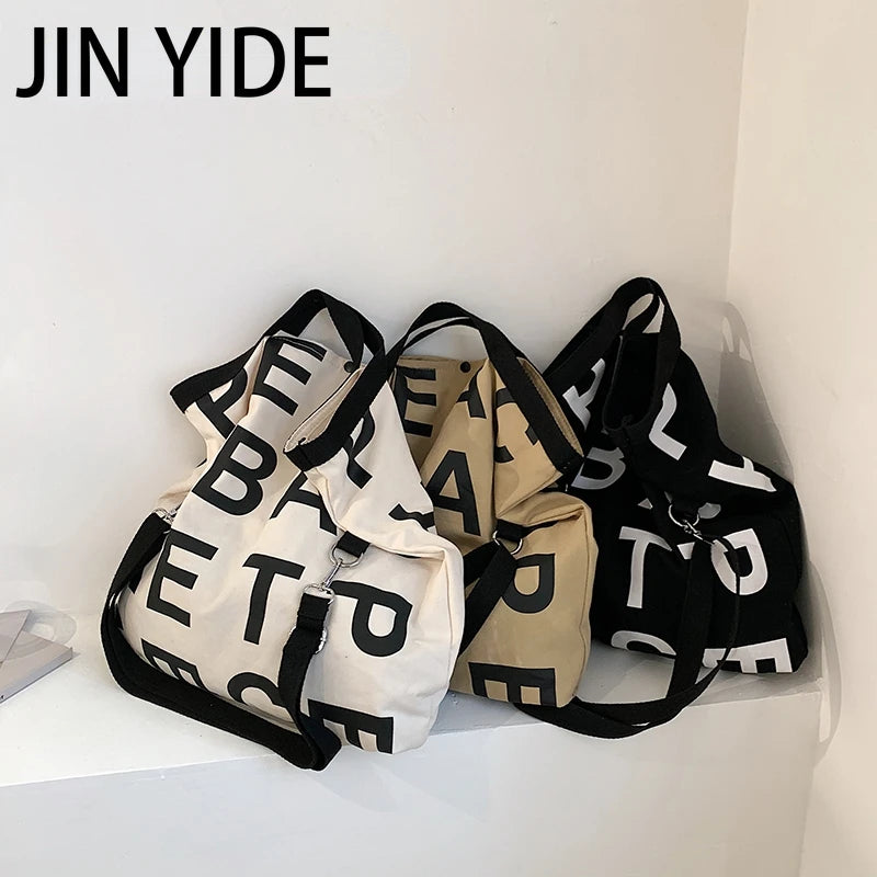 Large Canvas Shoulder Crossbody Bag for Women