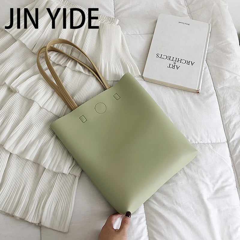 Women's Solid Shoulder Bag Large Capacity Tote Bag