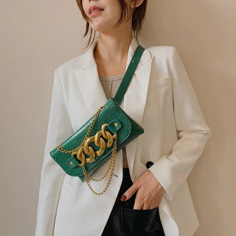Mini Crossbody Bag Stone Pattern Belt Clutch