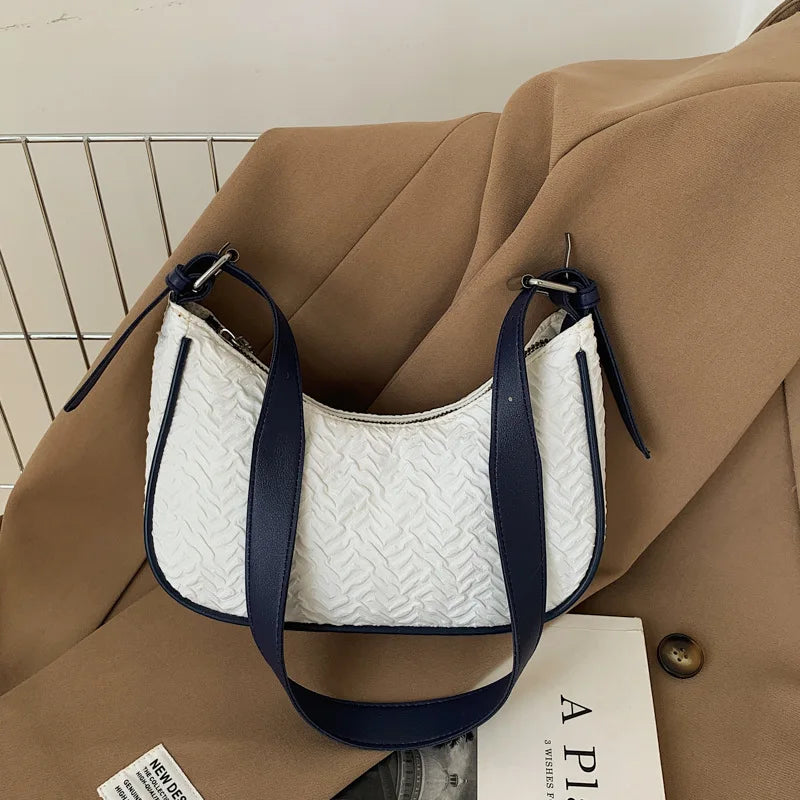 Women Underarm Bag Pleated Shoulder Messenger Small Square Bag