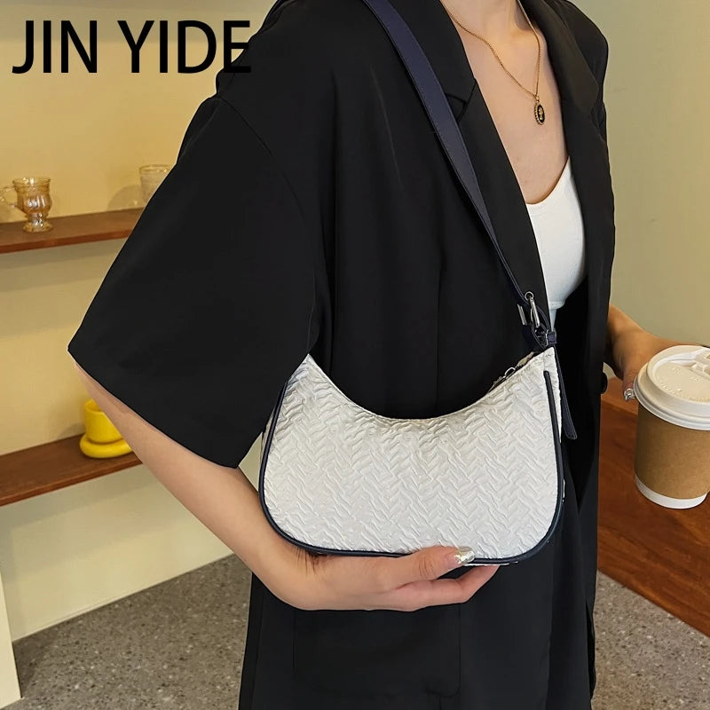 Women Underarm Bag Pleated Shoulder Messenger Small Square Bag