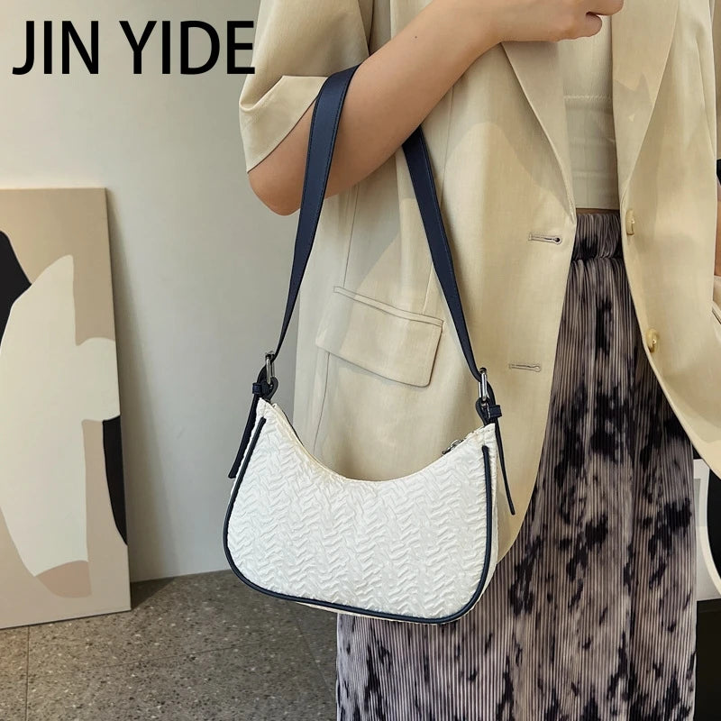 Women Underarm Bag Pleated Shoulder Messenger Small Square Bag