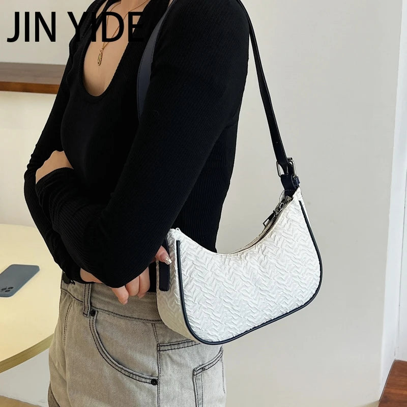Women Underarm Bag Pleated Shoulder Messenger Small Square Bag