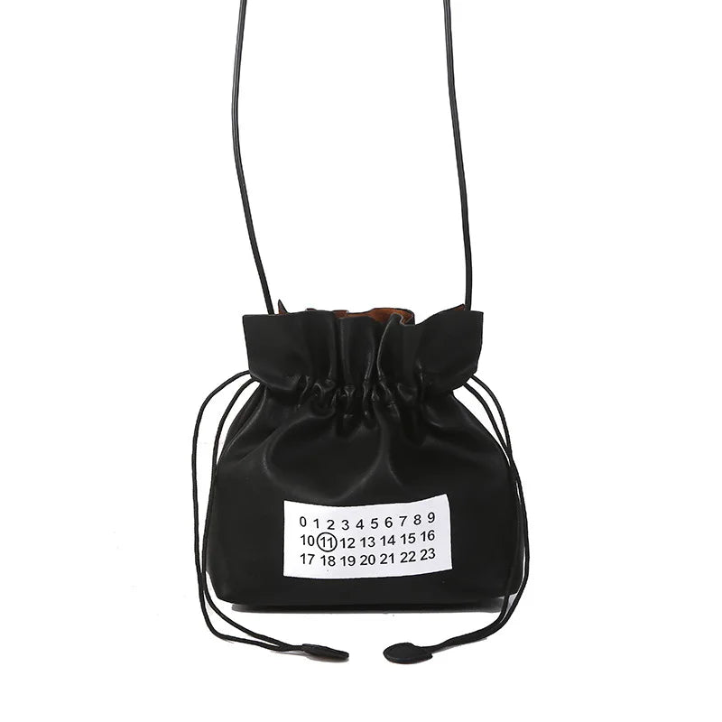 Drawstring Bags Drawn Bucket Bag Arabic Number Crossbody Bag