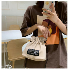 Drawstring Bags Drawn Bucket Bag Arabic Number Crossbody Bag