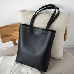 Small Leather Casual Tote Bag Green Pink