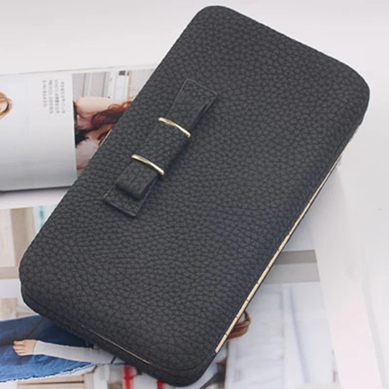 Women's Long Clutch Wallet Bowknot Handbag