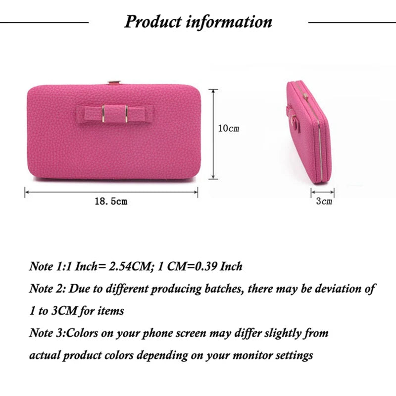 Women's Long Clutch Wallet Bowknot Handbag