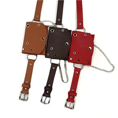 JNKET Women Waist Pack PU Leather Chain Waist Bag Messenger Bags