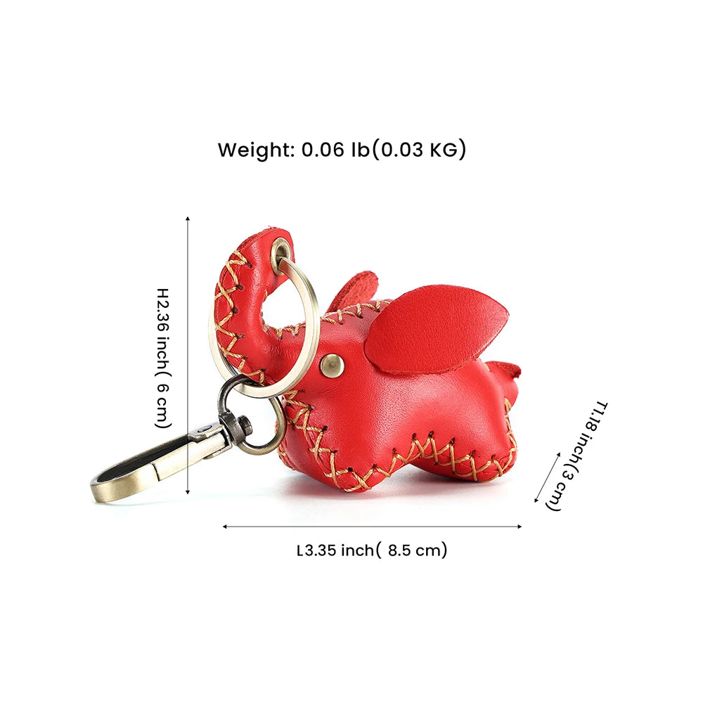 Leather Elephant Keychain Animal Car Key Ring Pendants Ornament