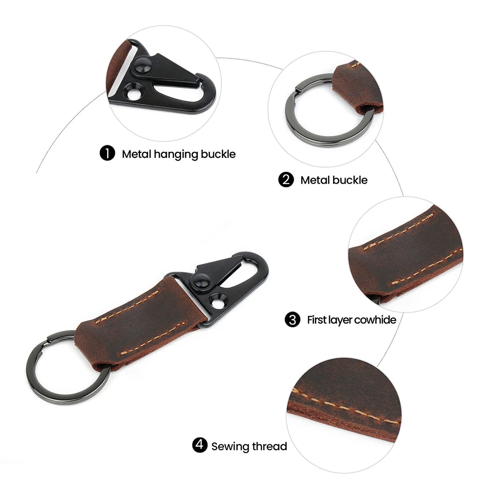 Leather Key Wallet High Women Men Keychain Housekeeper Key Ring