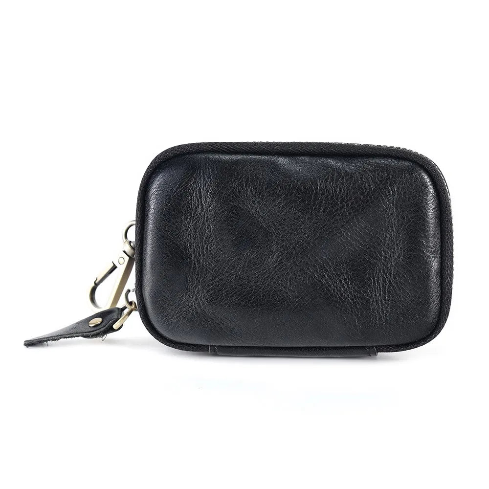 Leather Key Wallet Man Housekeeper Keys Organizer Men Car Key Holder Zipper