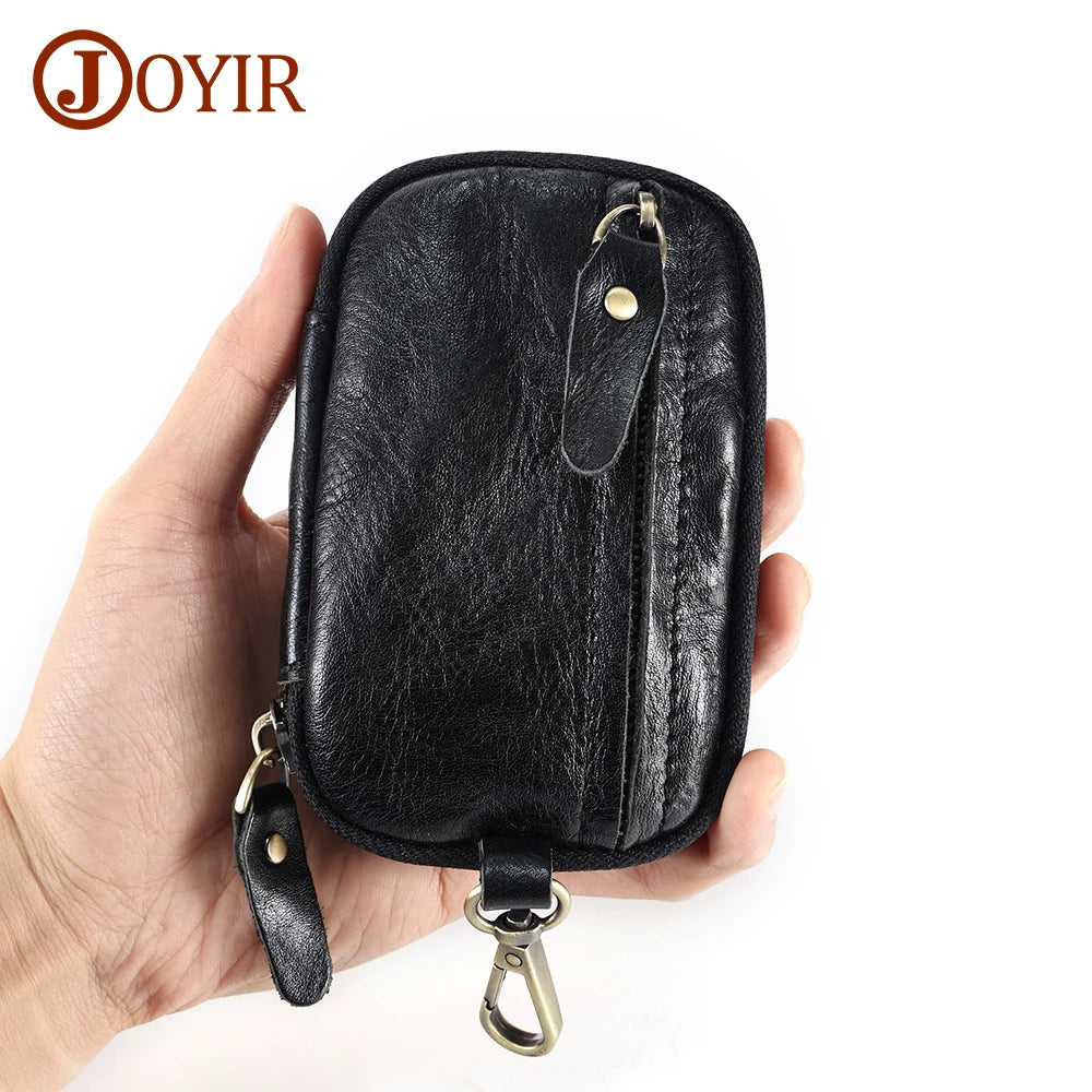 Leather Key Wallet Man Housekeeper Keys Organizer Men Car Key Holder Zipper