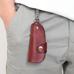 Vintage Leather Key Wallet Men Organizer Keychain