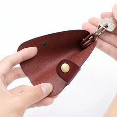 Vintage Leather Key Wallet Men Organizer Keychain