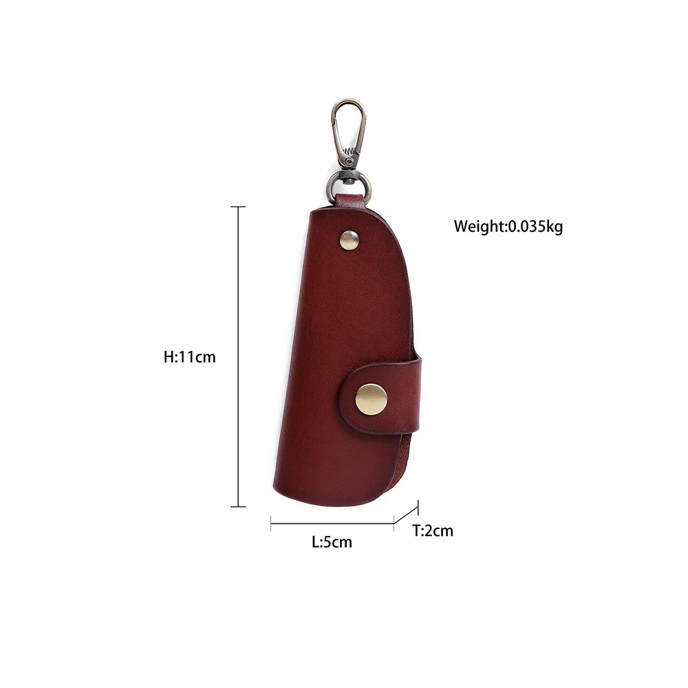 Vintage Leather Key Wallet Men Organizer Keychain