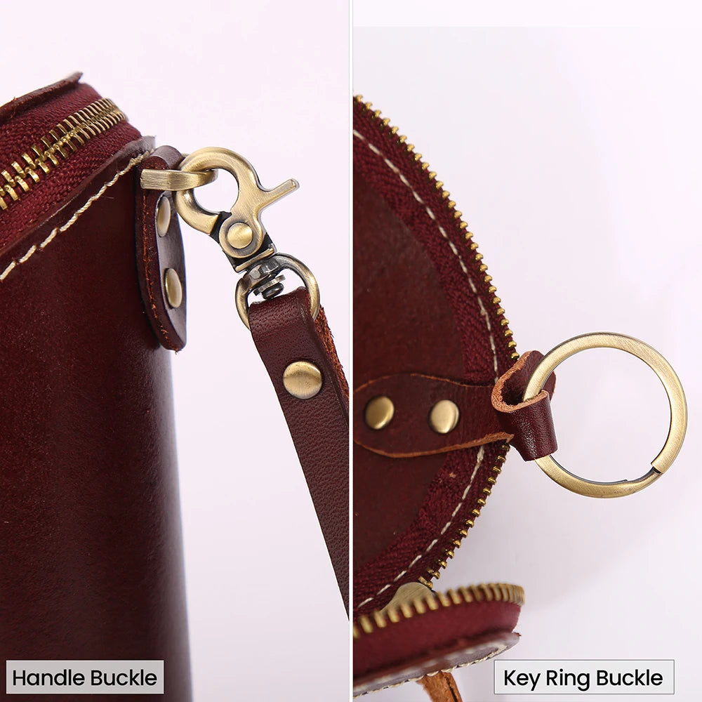 Leather Unisex Key Wallet Multifunction Keys Organizer Men Key Holders Ladie...
