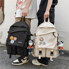 Nylon Solid Backpack Women Waterproof Student School Bags Teenage Girl