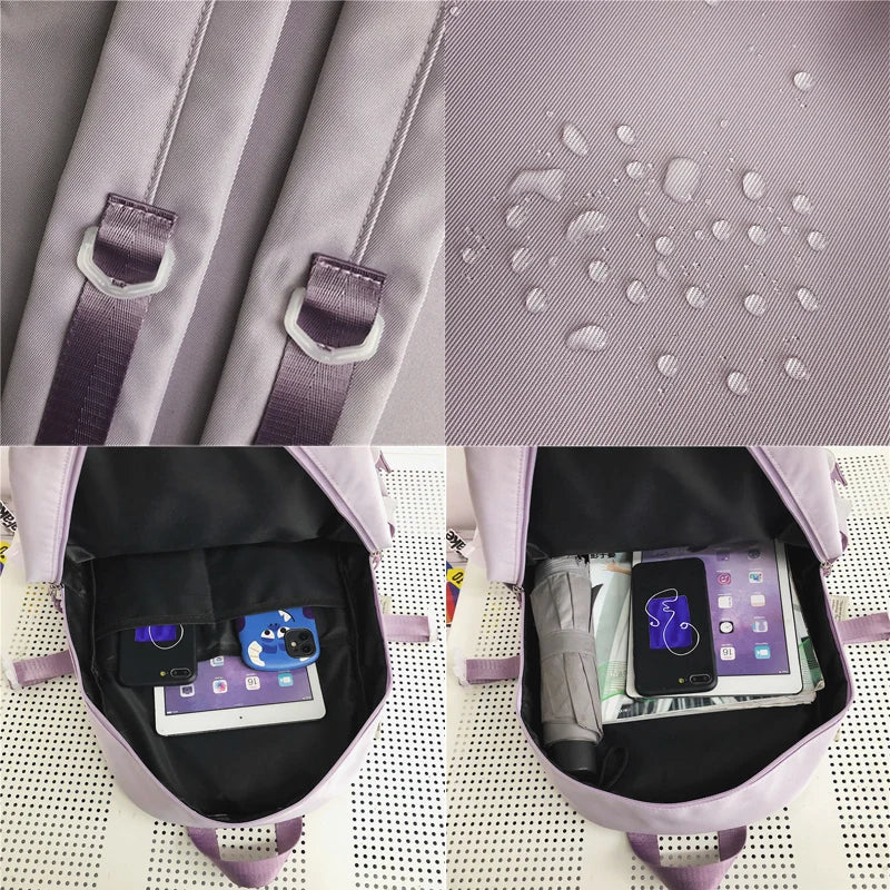 Waterproof Purple Travel Rucksack for Teenage Girl Student Backpacks