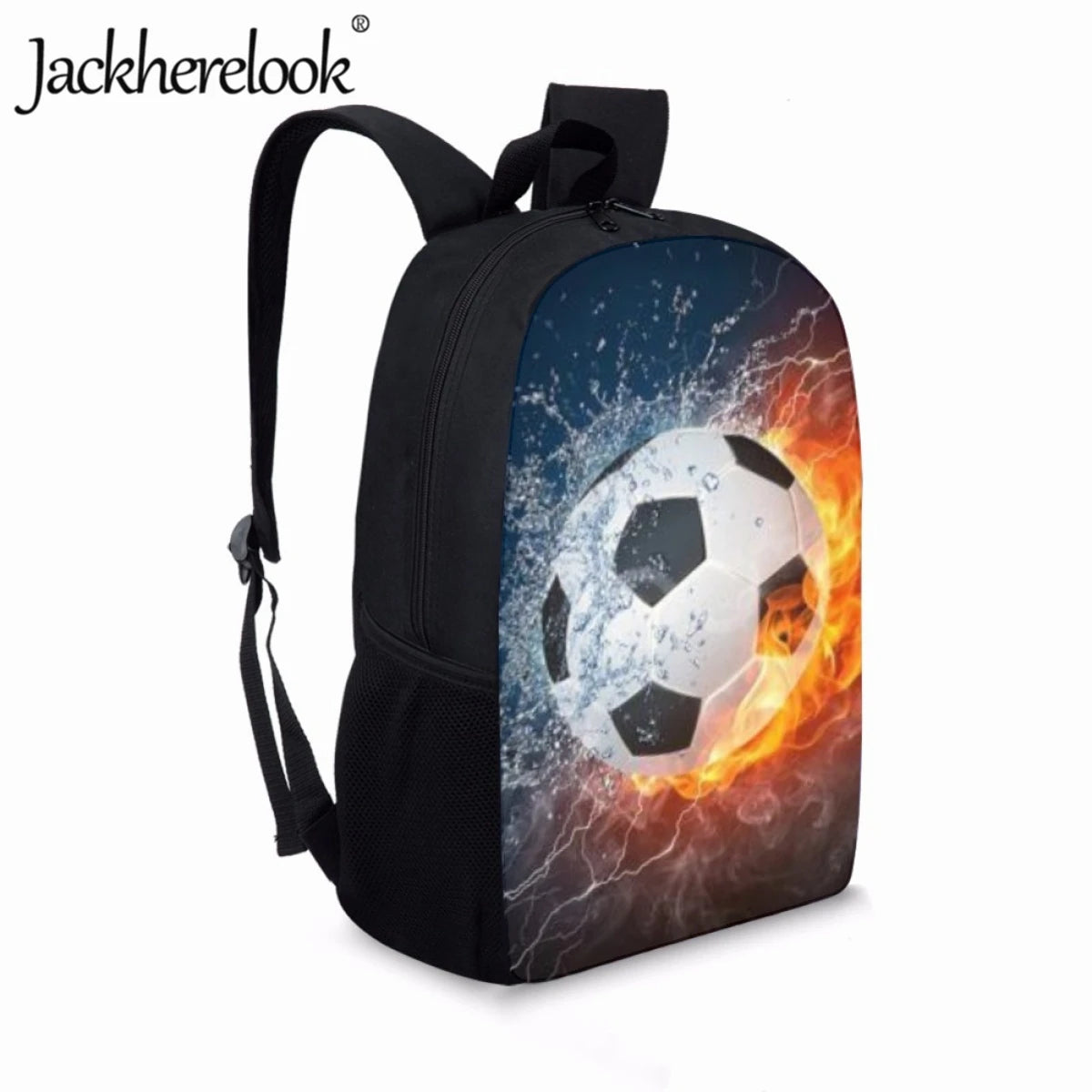 Artistic Football Pattern 3D Printing School Bags for Boys Girls Youth Book Bag