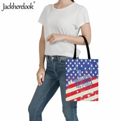Art American Flag Pattern Shoulder Bag Classic Canvas Handbag