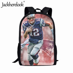 Tom-Brady Rugby Star Print 17in Backpack