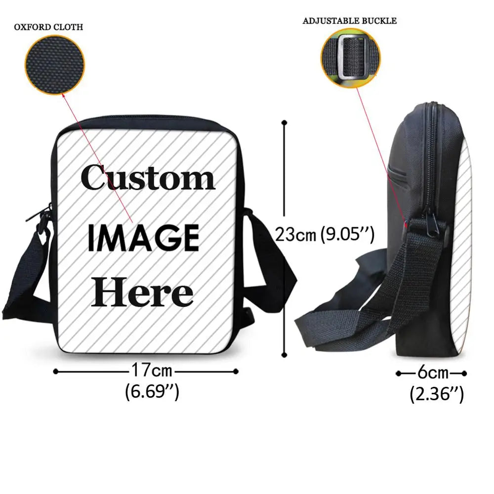 Gothic Skull Pattern Kids Girls Travel Bags Boys Crossbody Bag