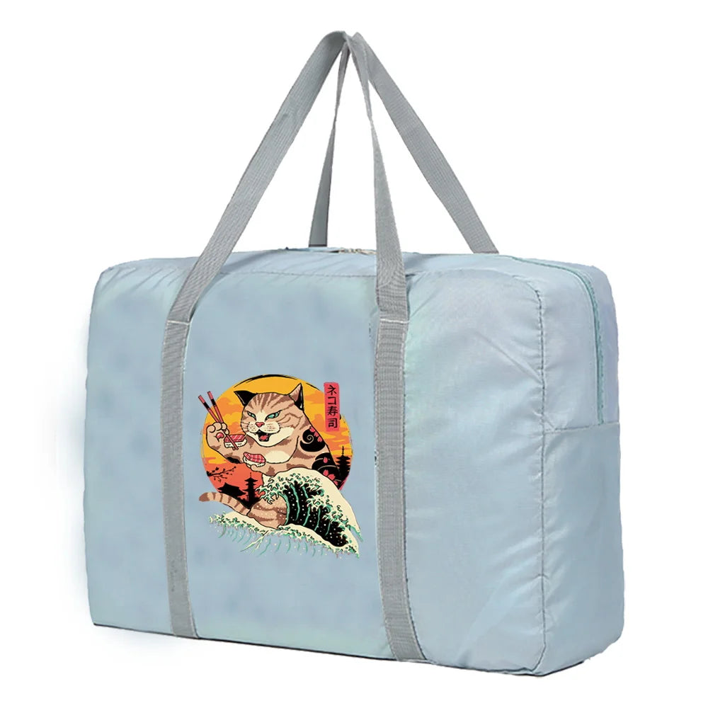 Japan Cat Travel Bag Unisex Large Capacity Packs Nylon Foldable Luggage