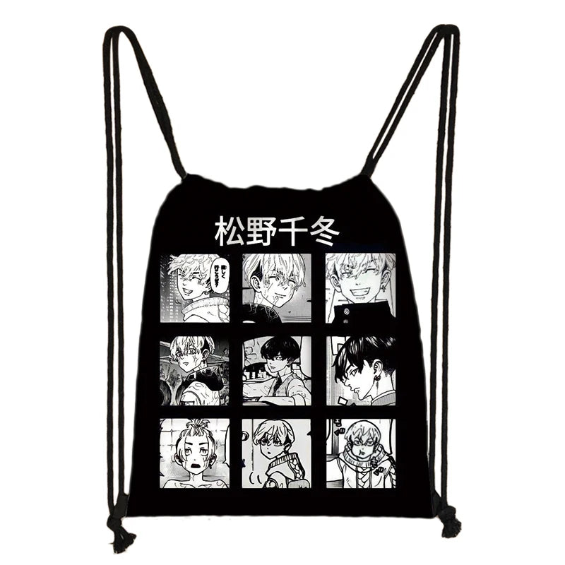 Japanese Anime Drawstring Bag Tokyo Revengers Backpack for Kids
