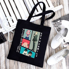 Anime SPYFAMILY Tote Bag Harajuku Spy x Family Canvas Anya Smug Shoulder Bag