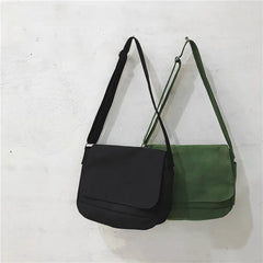 Japanese Canvas Shoulder Crossbody Bag for Women Unisex Satchels