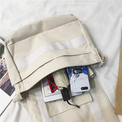 Japanese Canvas Shoulder Crossbody Bag for Women Unisex Satchels