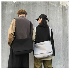 Japanese Canvas Shoulder Crossbody Bag for Women Unisex Satchels