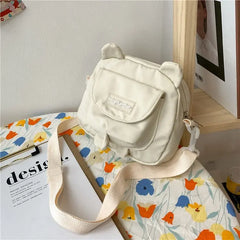 Japanese Bear Ears Shaped Crossbody Bag Nylon Student Shoulder Bag