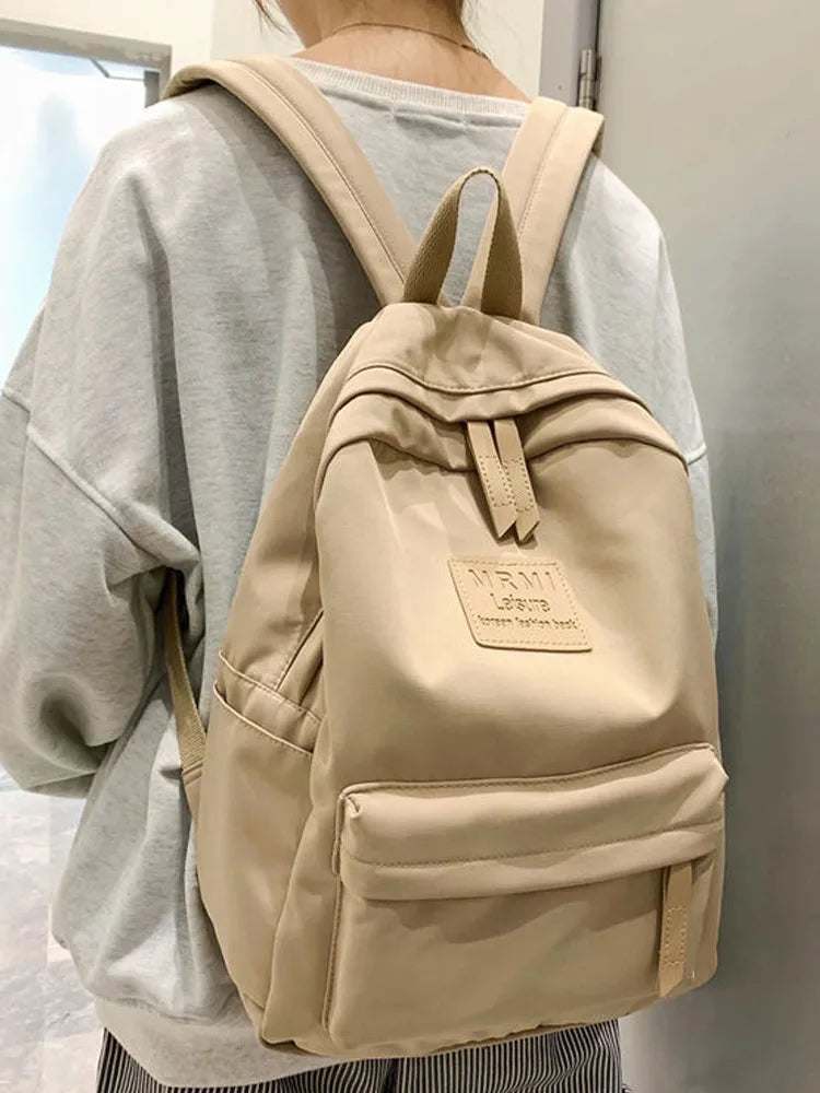 Japanese Waterproof Backpack Women Solid Large-Capacity