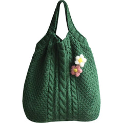 Japanese Flower Wool Bag Women's Handbag