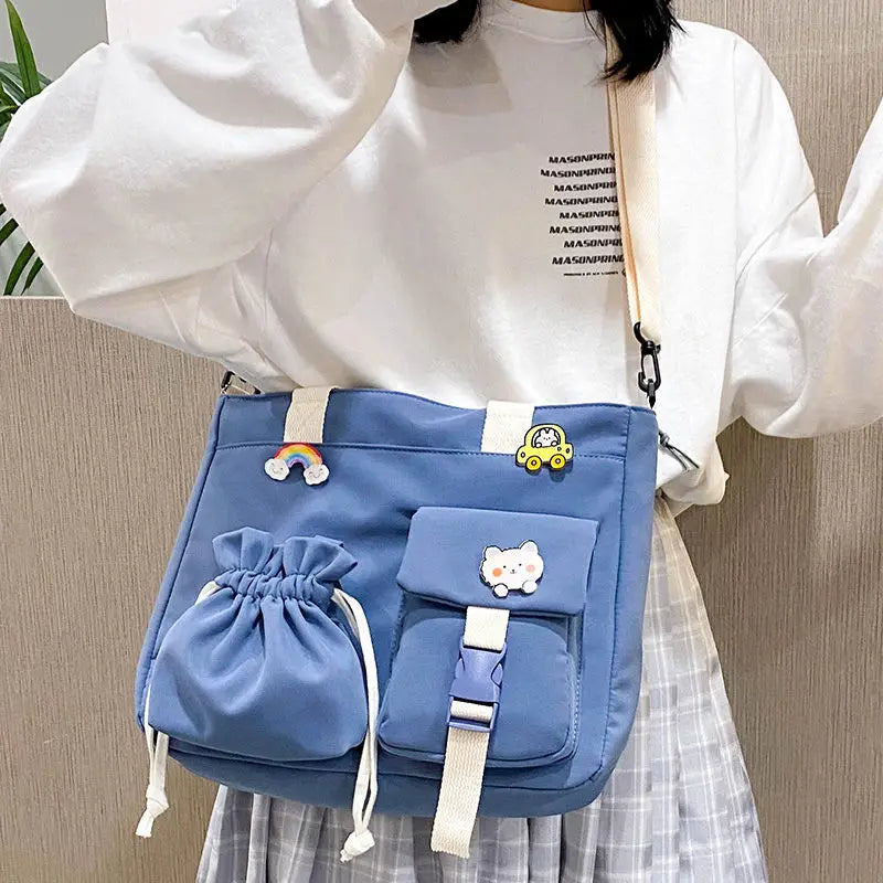 Japanese Harajuku Girls Crossbody Bag Student Bookbag Large Capacity Handbag