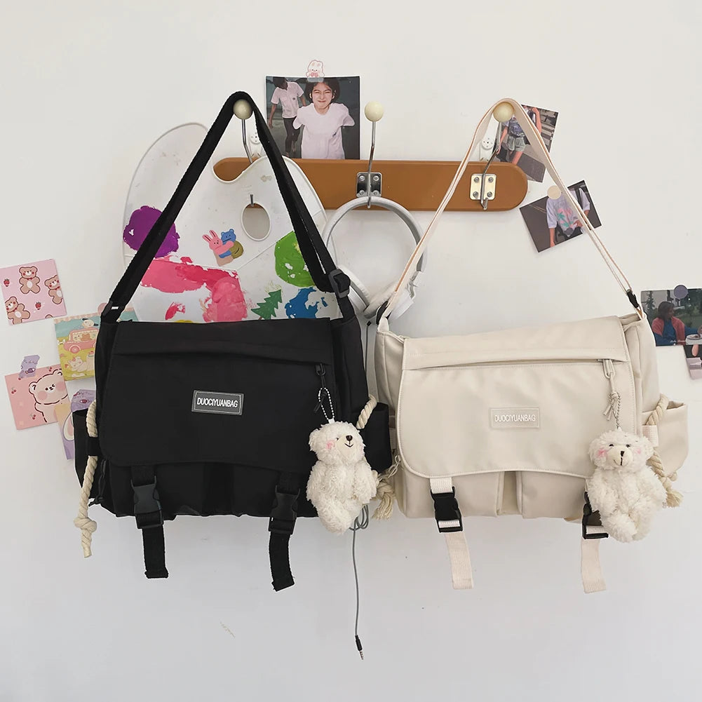 Japanese Harajuku Nylon Messenger Pouch Casual Women Crossbody Bag