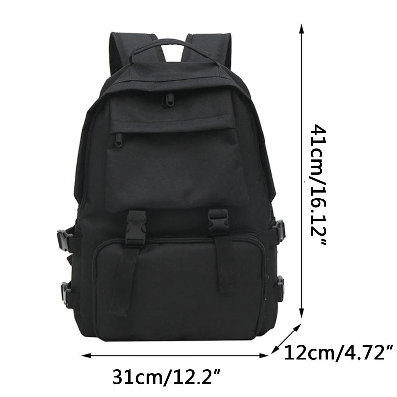 Japanese Harajuku Style Backpack Solid Shoulder Bag Laptop Daypack