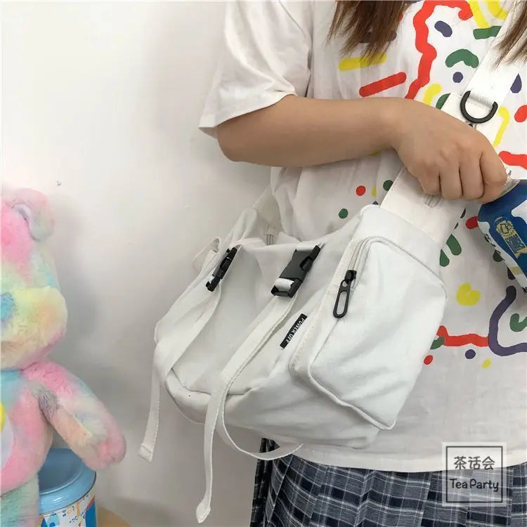 Japanese Harajuku Women Messenger Bag Canvas Crossbody Student Shoulder Bag