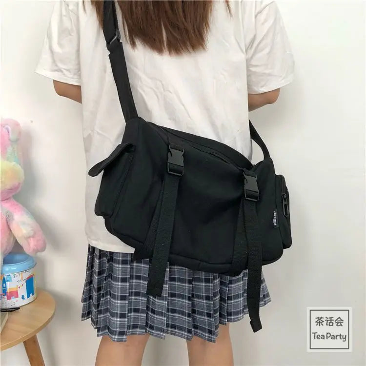 Japanese Harajuku Women Messenger Bag Canvas Crossbody Student Shoulder Bag
