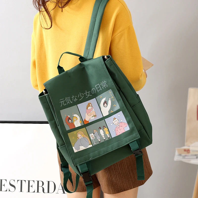 Japanese Harajuku Women Backpack Waterproof Oxford Small School Bag