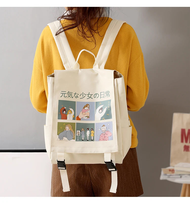 Japanese Harajuku Women Backpack Waterproof Oxford Small School Bag