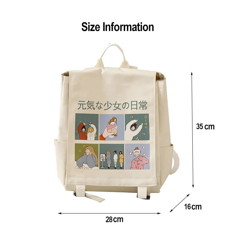 Japanese Harajuku Women Backpack Waterproof Oxford Small School Bag